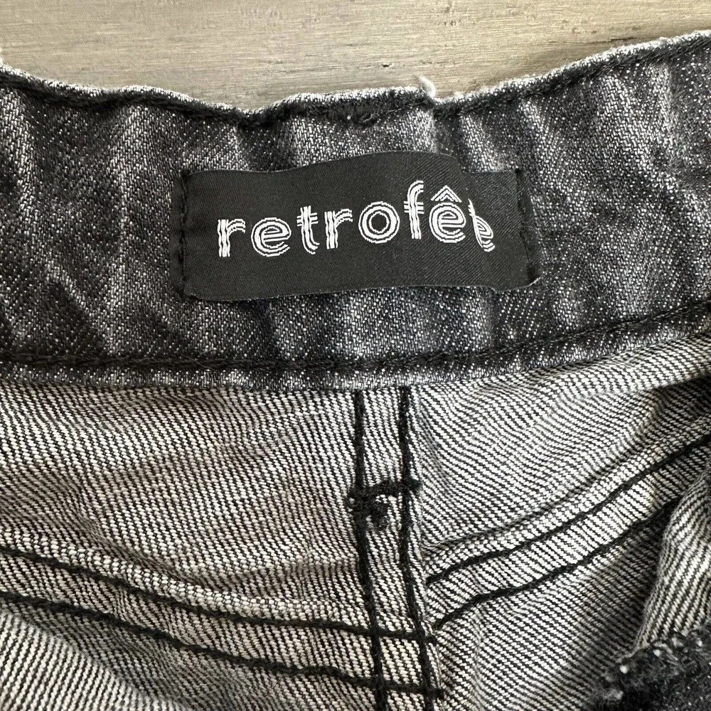 Retrofete Cut Off High Rise Jeans Shorts Women's Black Washed Size 30